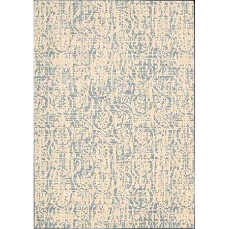 NOURISON Nepal Area Rug Collection Ivory Blue 5 Ft 3 In. X 7 Ft 5 In. Rectangle 99446151629